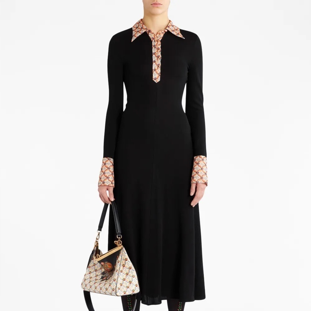 Etro black paisley jersey maxi dress | ASO Olivia Wilde - US 6 (IT 40) NWT